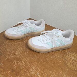 Adidas Kids White Light Pink and Mint Sneakers Size 4